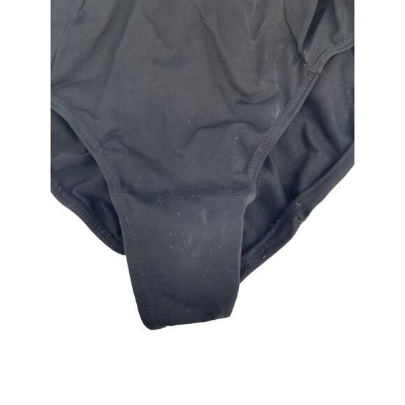 Solid Black One-Piece Swim Bathing Suit Women's - Picture 2 of 6